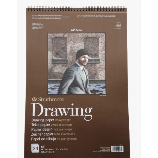 Strathmore A3 Pad Drawing ( 29,7X41.9 CM  x 24 sheets) 163 g/m2 cream paper color 400 Series Heavyweight Drawing (11.7*16.5 IN )